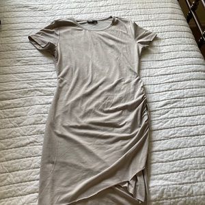 Nude minimalist maternity dress